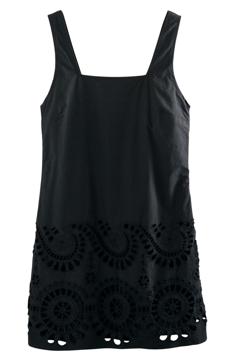 NEXT Cutwork Sleeveless Cotton Minidress, Alternate, color, Black
