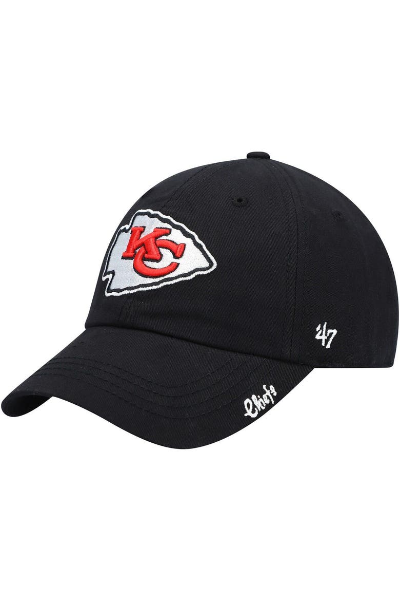 Women's '47 Black Kansas City Chiefs Miata Clean Up Secondary Adjustable Hat, Alternate, color, Black