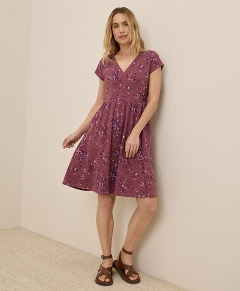 Organic Cotton Fit & Flare Crossover Dress