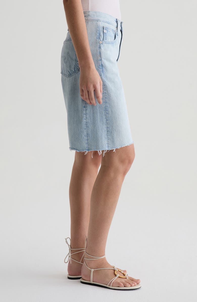 AG Hattie High Waist Raw Hem Denim Barrel Shorts, Alternate, color,