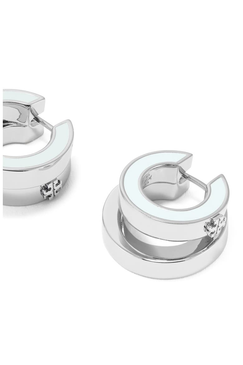 Kira Double Hoop Earrings, Alternate, color, TORY SILVER / MINT