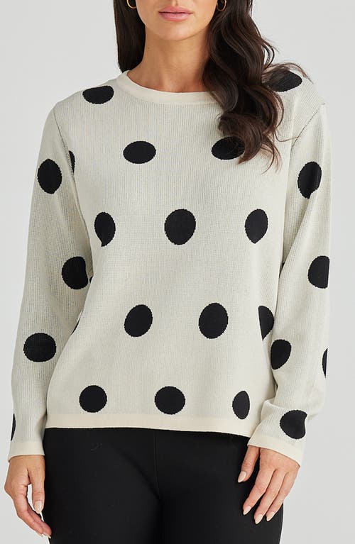 Shop Brave + True Brave+true Petra Dot Sweater In Oatmeal W Black