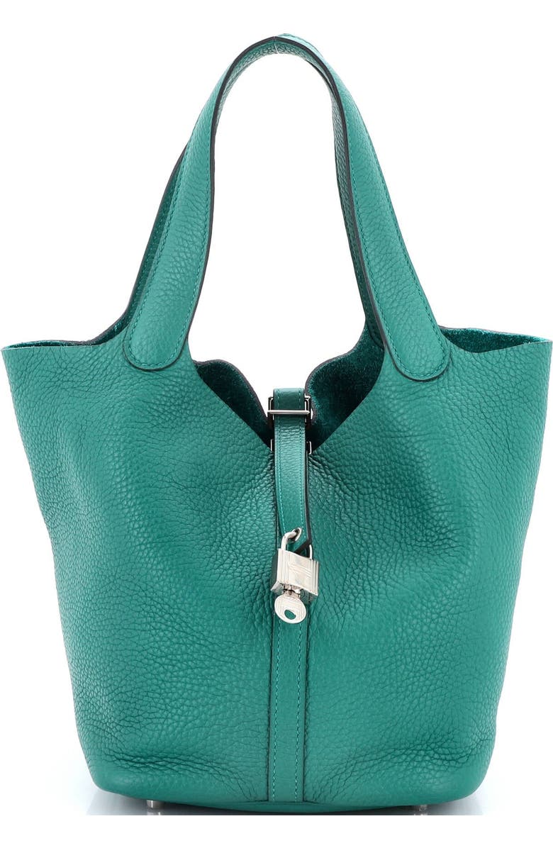 Pre-Owned Hermes Picotin Lock Bag Clemence MM, Main, color, Vert Vertigo