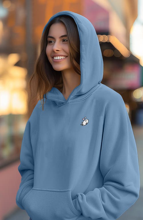 Dalix Womens Heartly Ghost Midweight Fleece Relaxed Hooded Sweatshirt