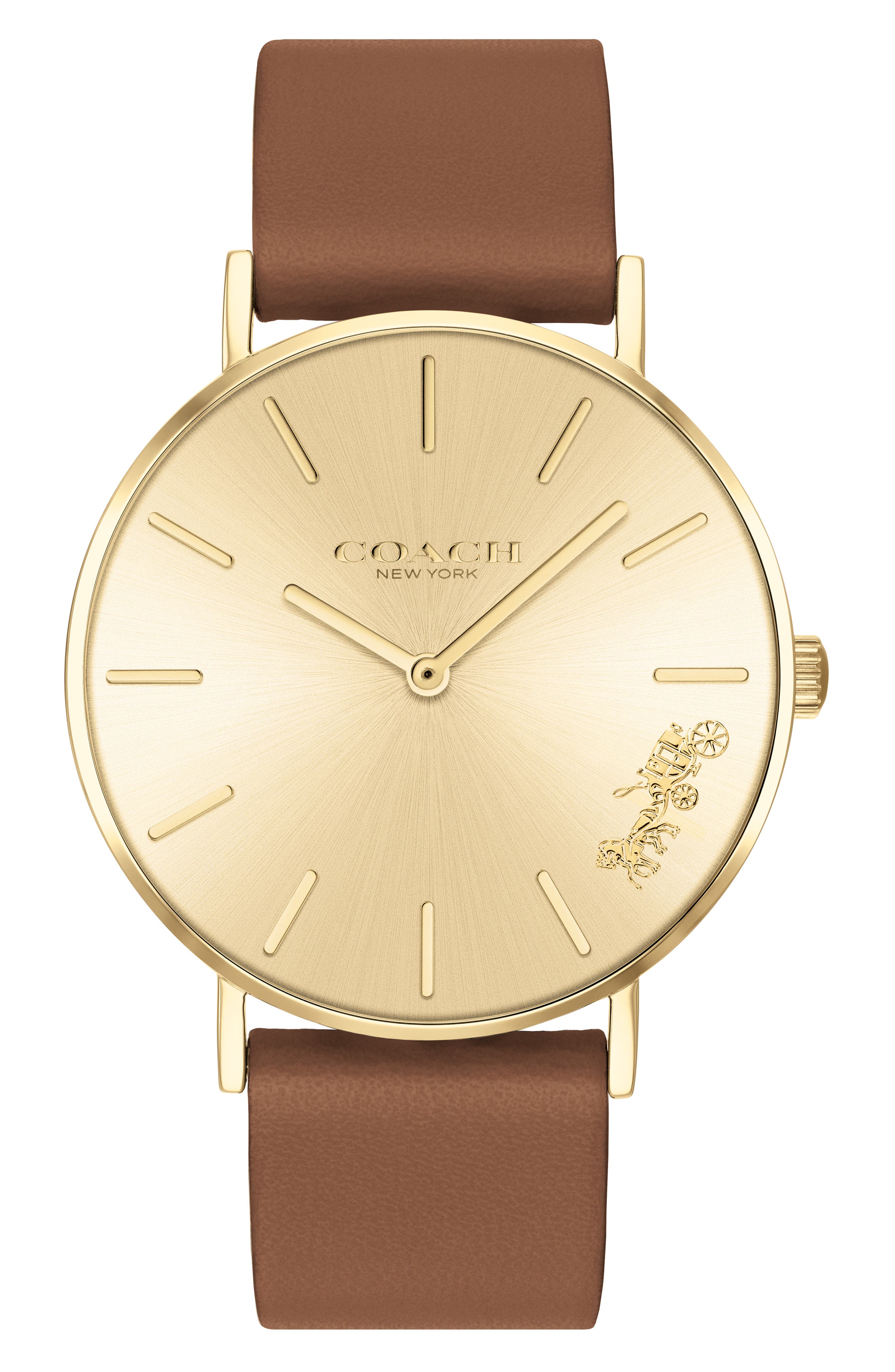 COACH Perry Leather Strap Watch, 36mm