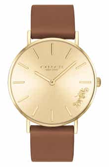 COACH Perry Leather Strap Watch, 36mm