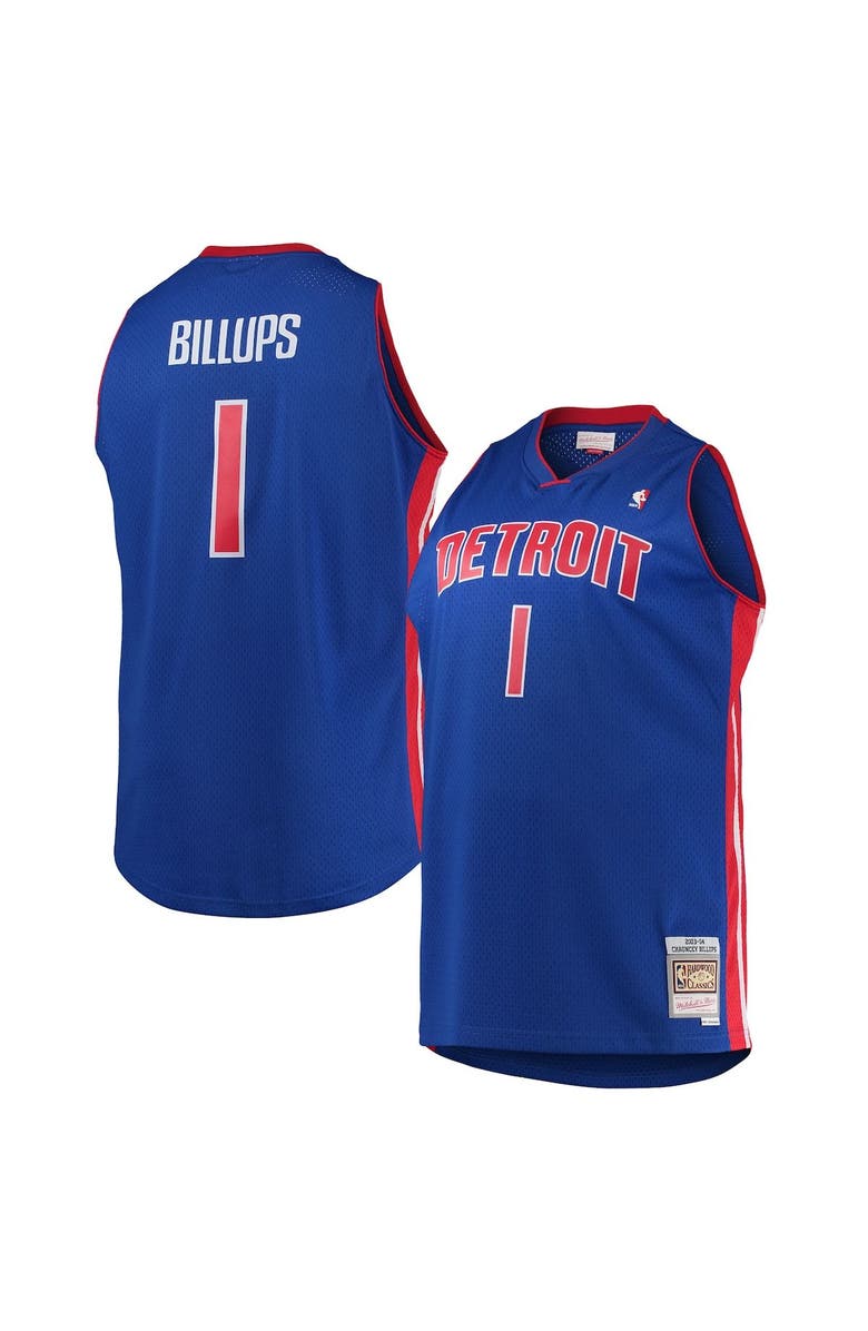 Mitchell & Ness Men's Mitchell & Ness Chauncey Billups Blue Detroit Pistons 2003/04 Big & Tall Hardwood Classics Swingman Jersey, Main, color, 
