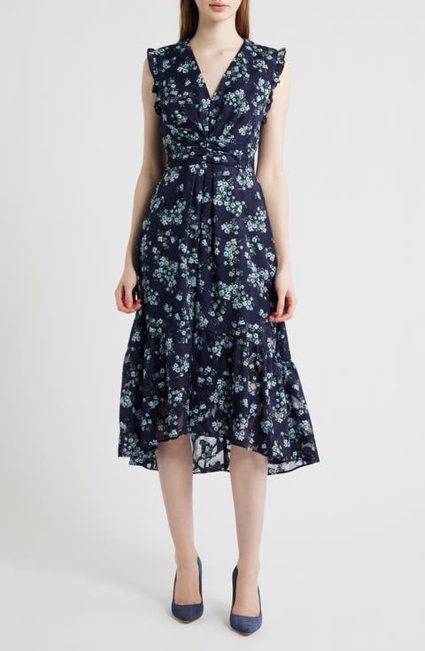 Floral High-Low Midi Dress