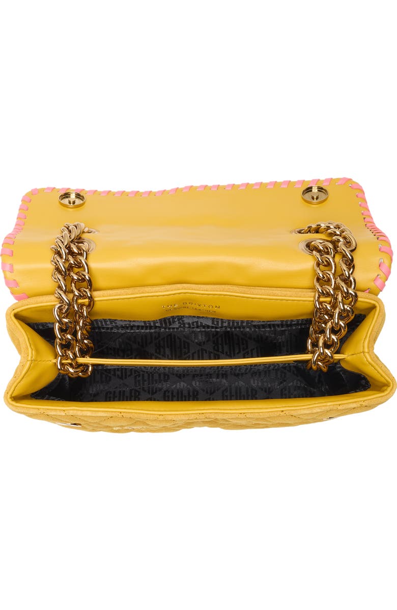 Kurt Geiger London Brixton Sequin Flower Suede Shoulder Bag, Alternate, color, Dark Yellow