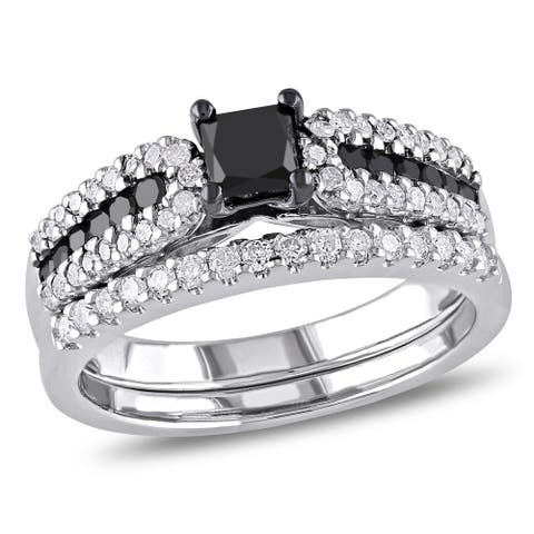 Black & White Diamond Bridal Ring Set
