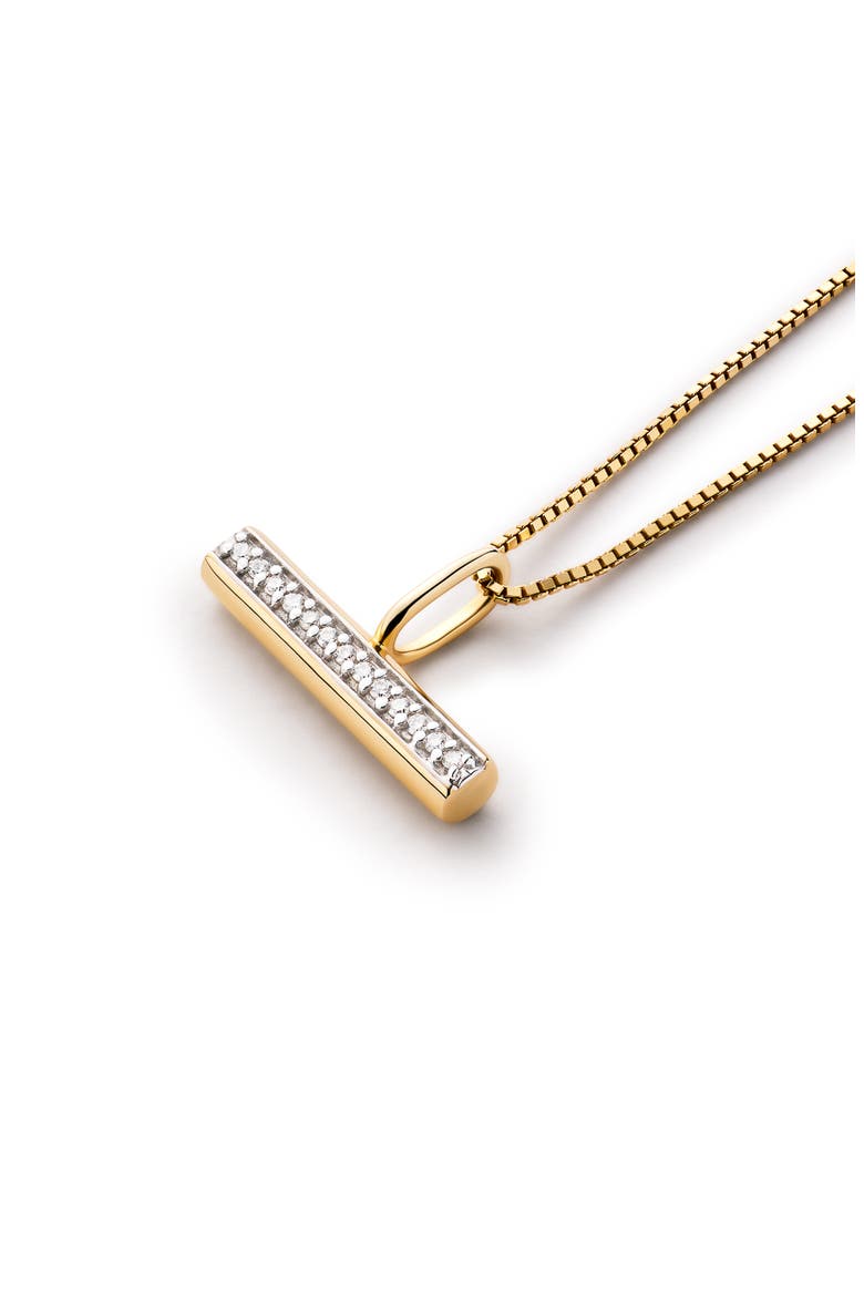 Solid Yellow Gold - Diamond Toggle Charm Necklace, Alternate, color, Gold