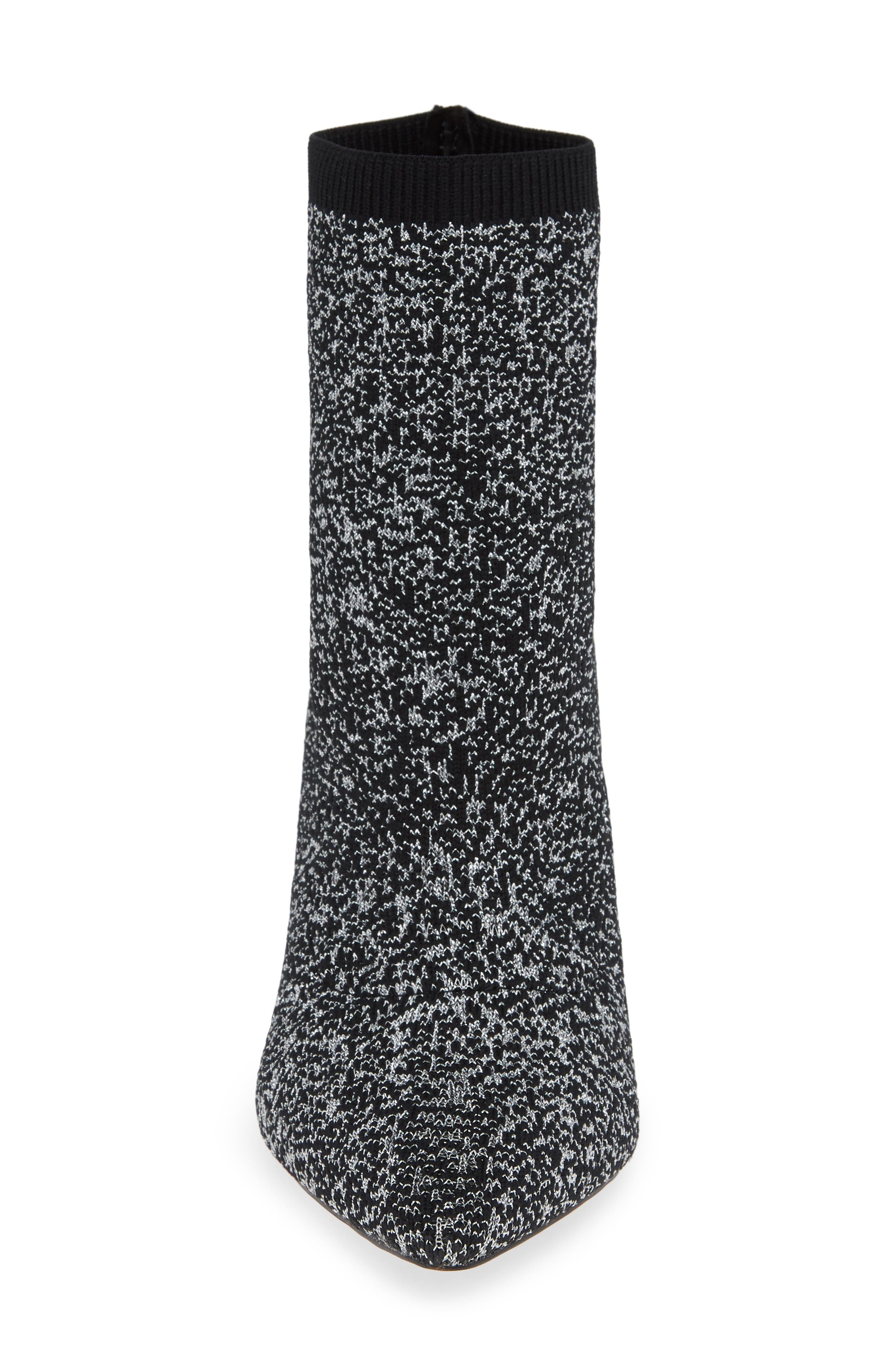 Nix Bootie (Nordstrom Exclusive), Alternate, color, BLACK SLIVER KNIT