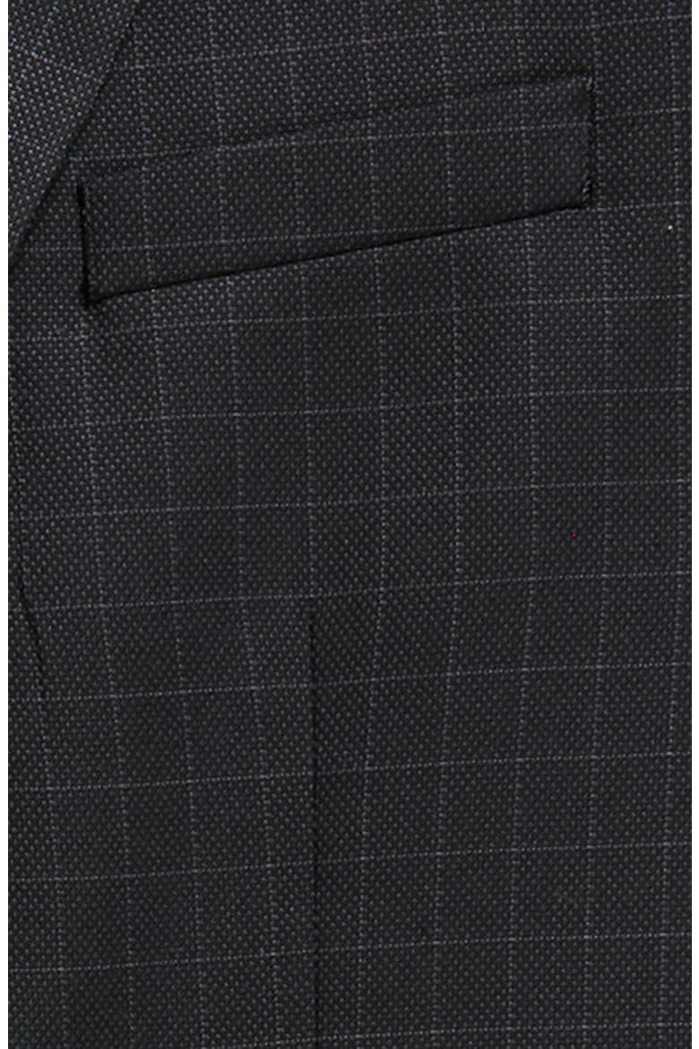 Kids' Check Slim Fit Suit, Alternate, color, BLACK