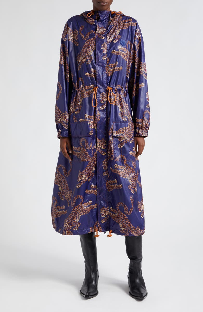 FARM Rio Leopard Drawcord Parka, Main, color, 