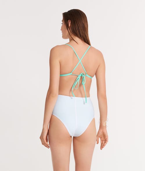 Ansea The Reversible Triangle Top In White/mint