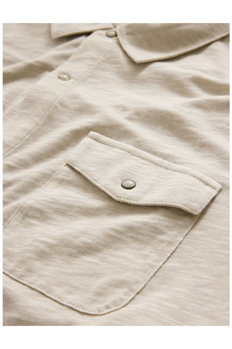 Avron Slub Organic Cotton Knit Snap-Up Western Shirt, Alternate, color, ALMOND