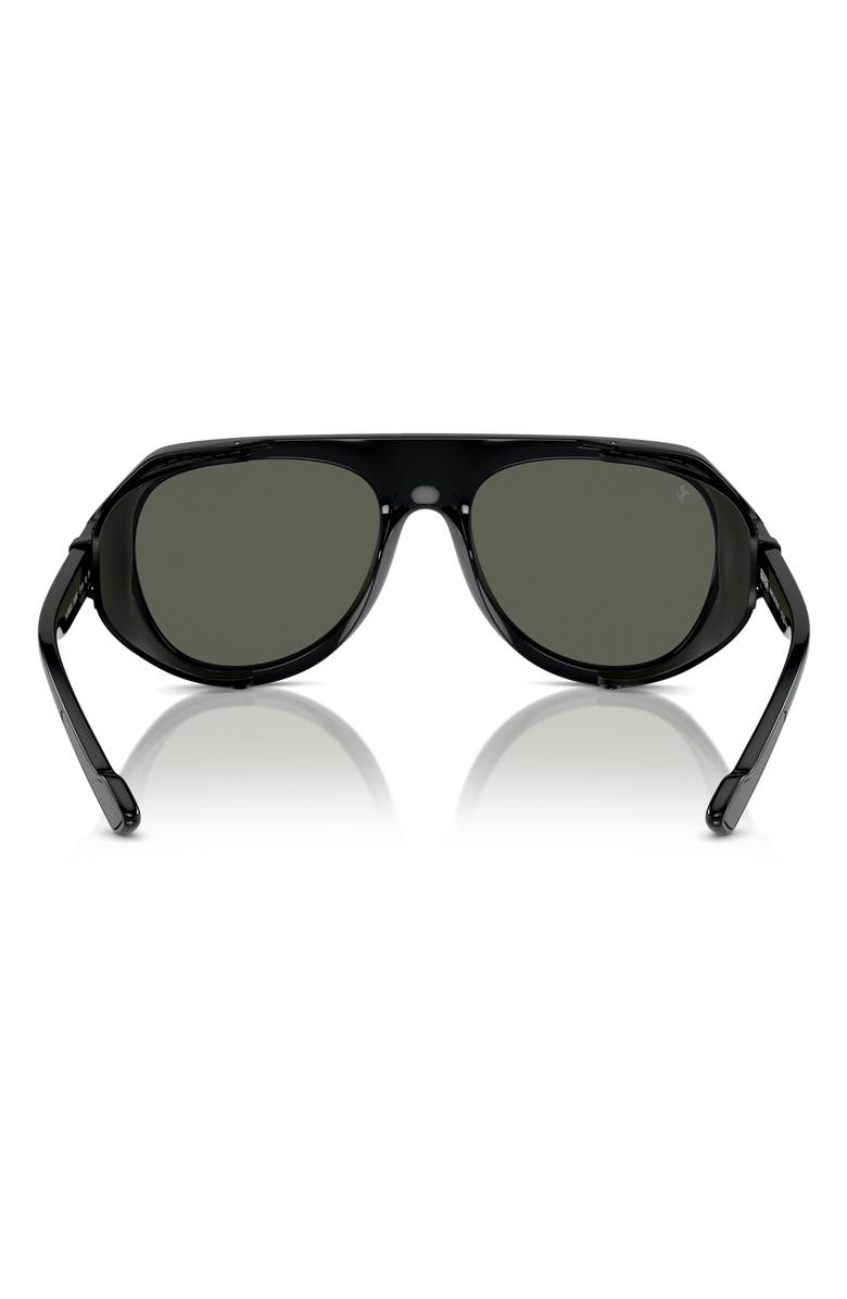 Scuderia Ferrari 57mm Polarized Pilot Sunglasses, Alternate, color, Black / Mirror Silver Polar