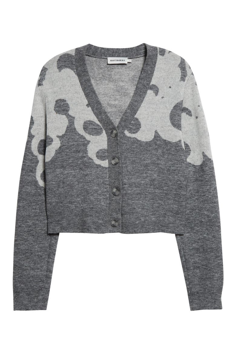 Puite Lammet Boxy Cardigan, Alternate, color, LIGHT GREY OFF-WHITE