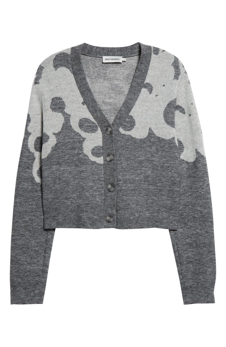 Marimekko Puite Lammet Boxy Cardigan, Alternate, color, Light Grey Off-White