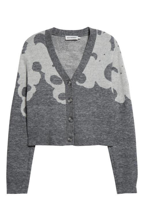 Marimekko Puite Lammet Boxy Cardigan In Light Grey Off-white