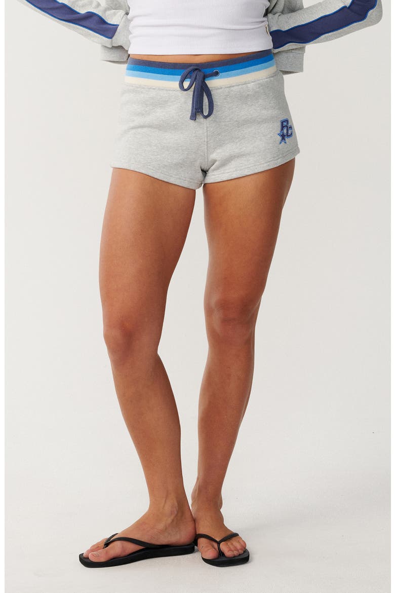 Archive Script Cotton Shorts, Main, color, GREY MARLE/ NAVY