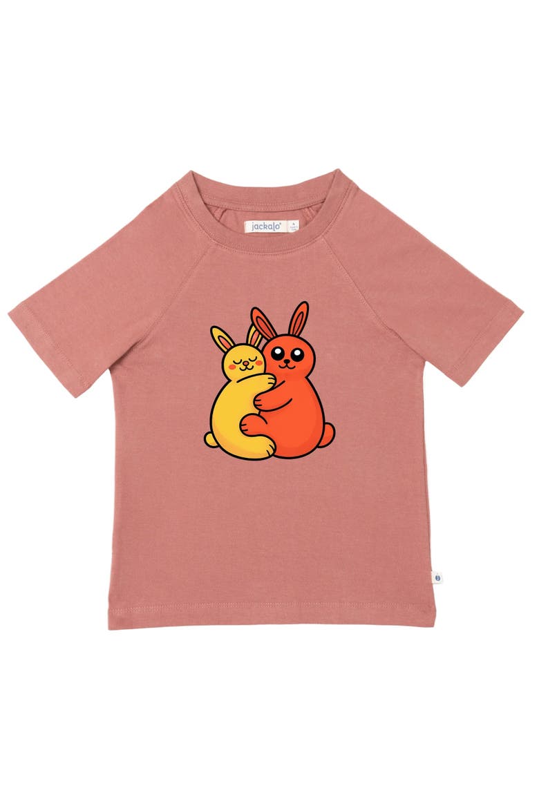 Kids' Organic Cotton Bunnies Graphic T-Shirt, Alternate, color, Parakeet