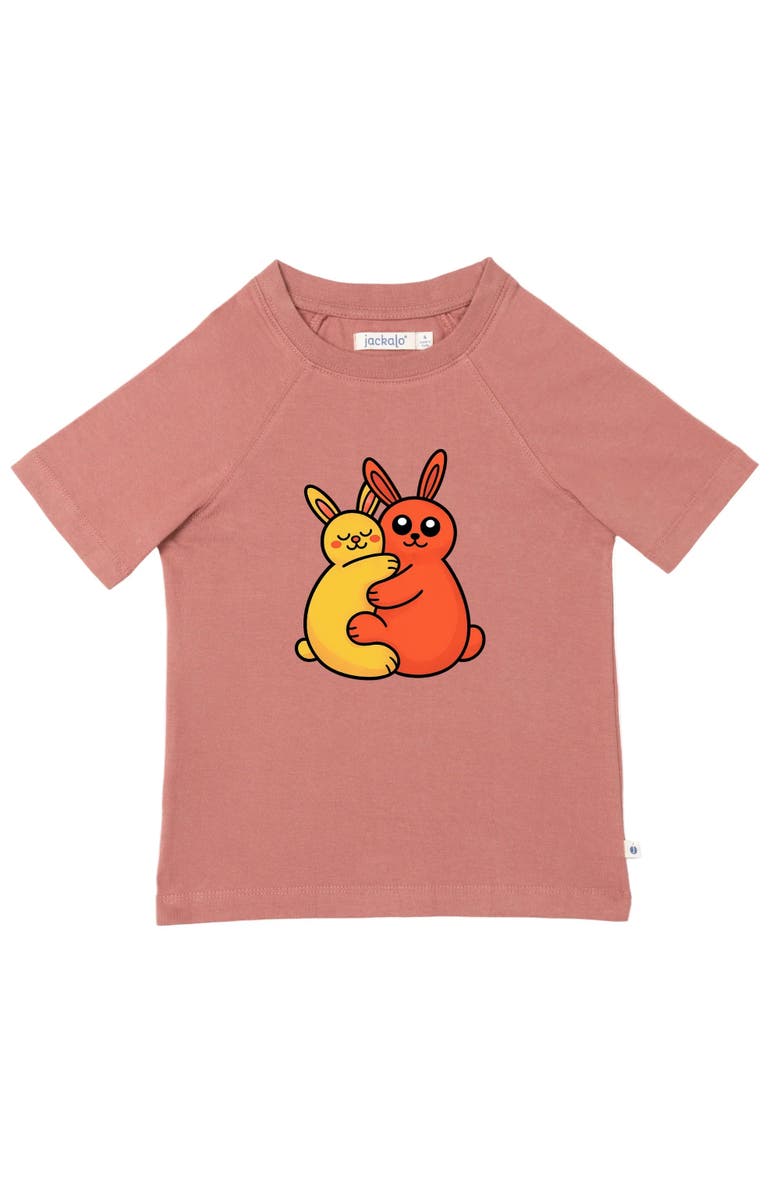 Jackalo Kids' Organic Cotton Bunnies Graphic T-Shirt, Alternate, color, Parakeet