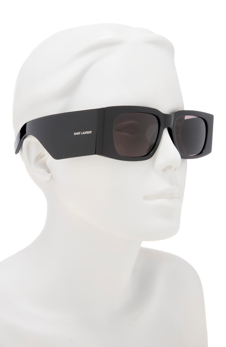 Saint Laurent 52mm Square Sunglasses, Alternate, color, Black Black Black