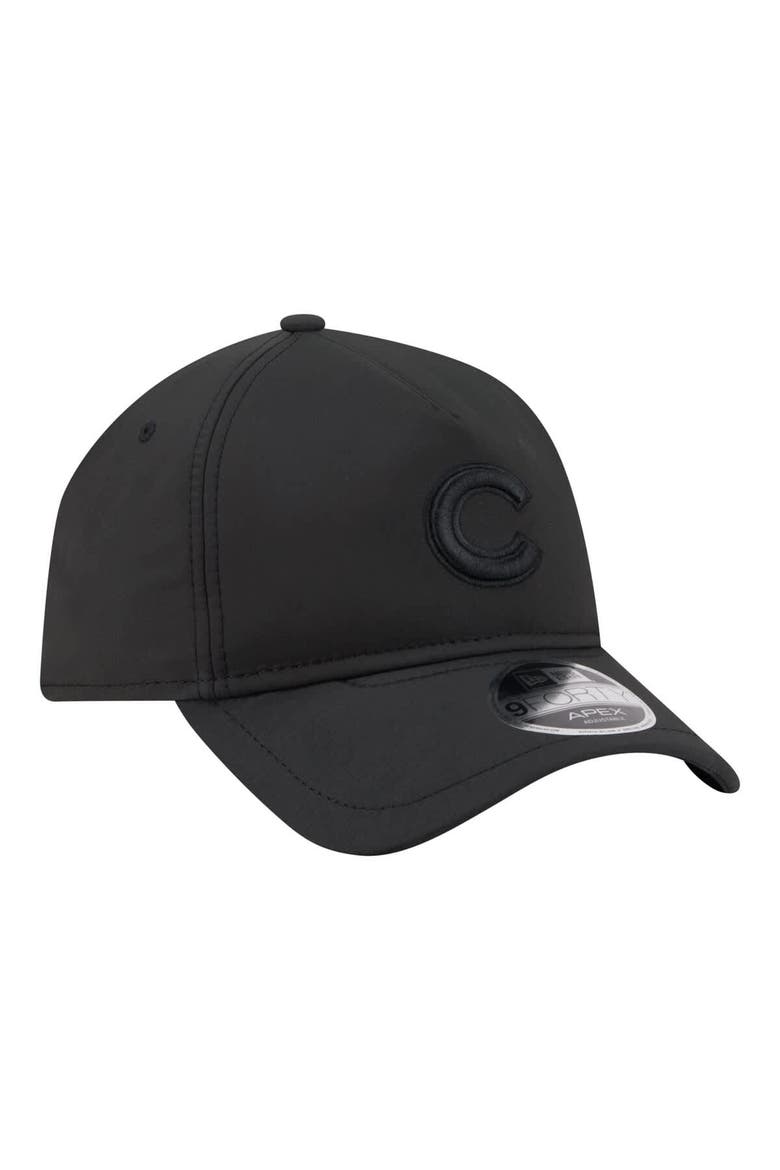 Men's New Era  Black Chicago Cubs Injection Apex 9FORTY Adjustable Hat, Alternate, color, Black