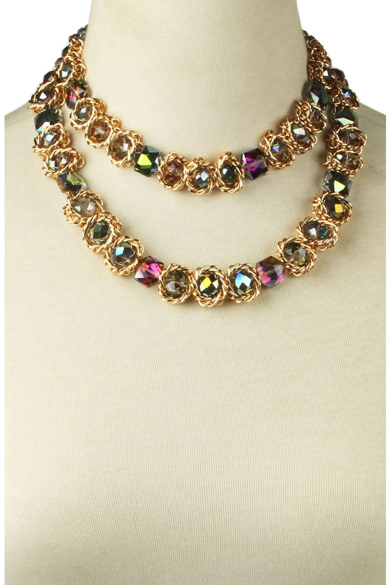 Sea Glass Collar Necklace, Alternate, color, MULTI COLOR