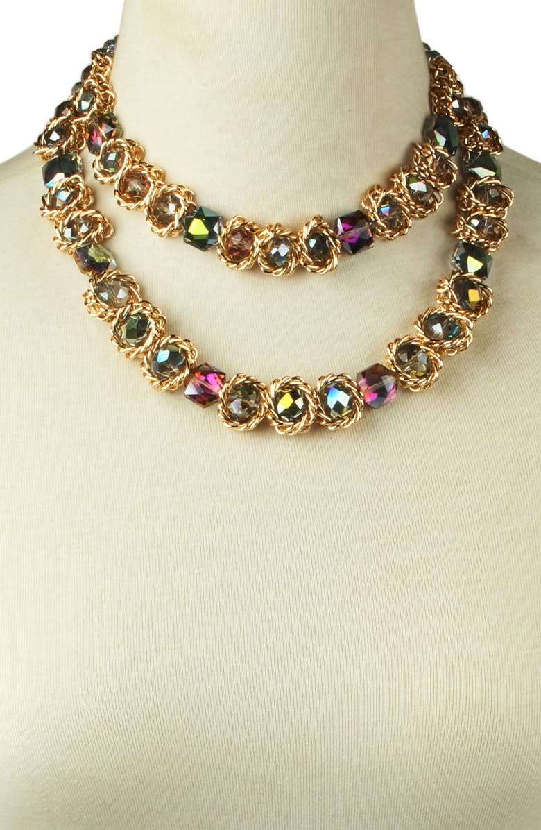 EYE CANDY LOS ANGELES Sea Glass Collar Necklace, Alternate, color, Multi Color