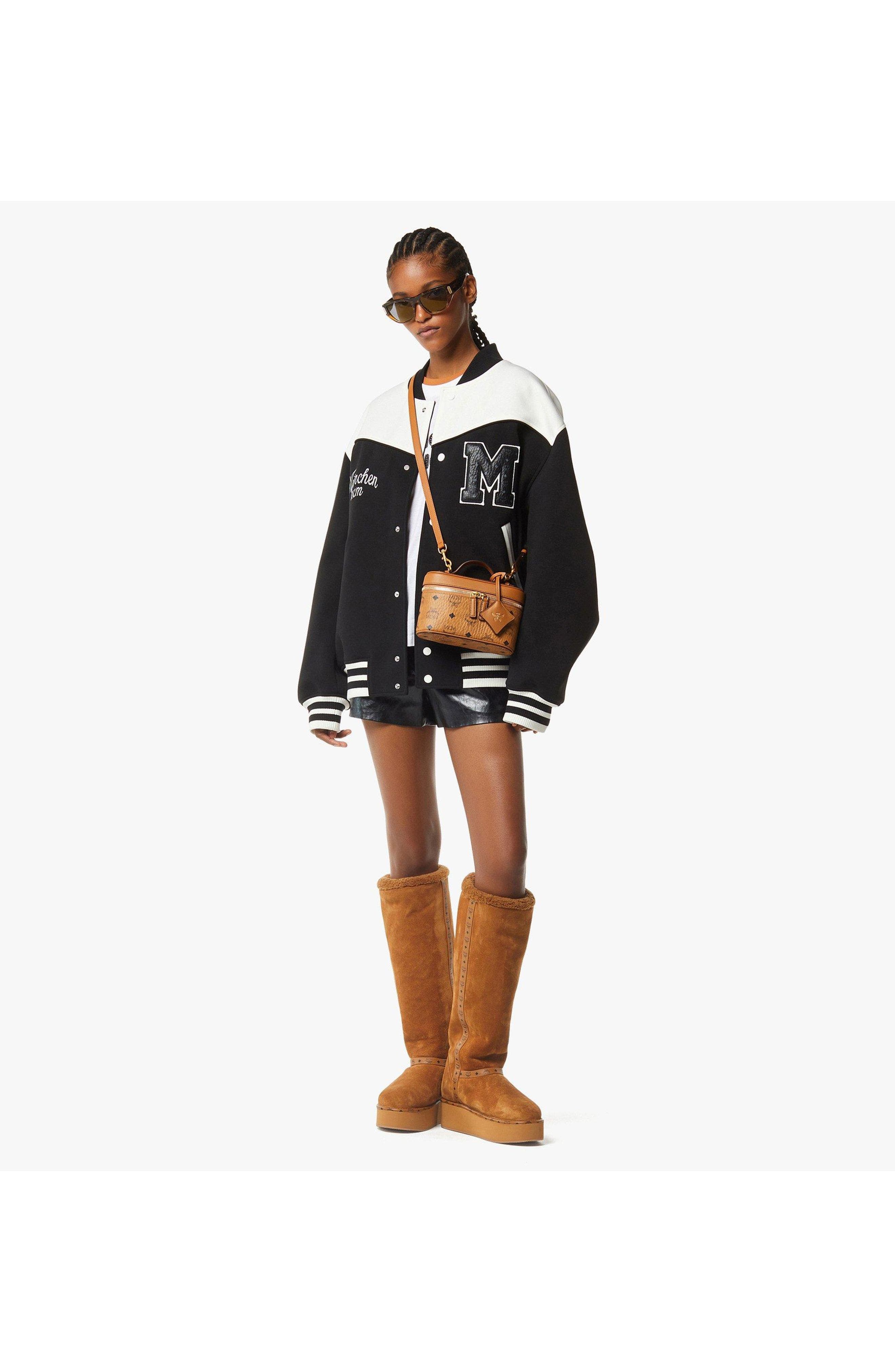 MCM Aren Vanity Case in Visetos Leather Mix, Alternate, color, Cognac