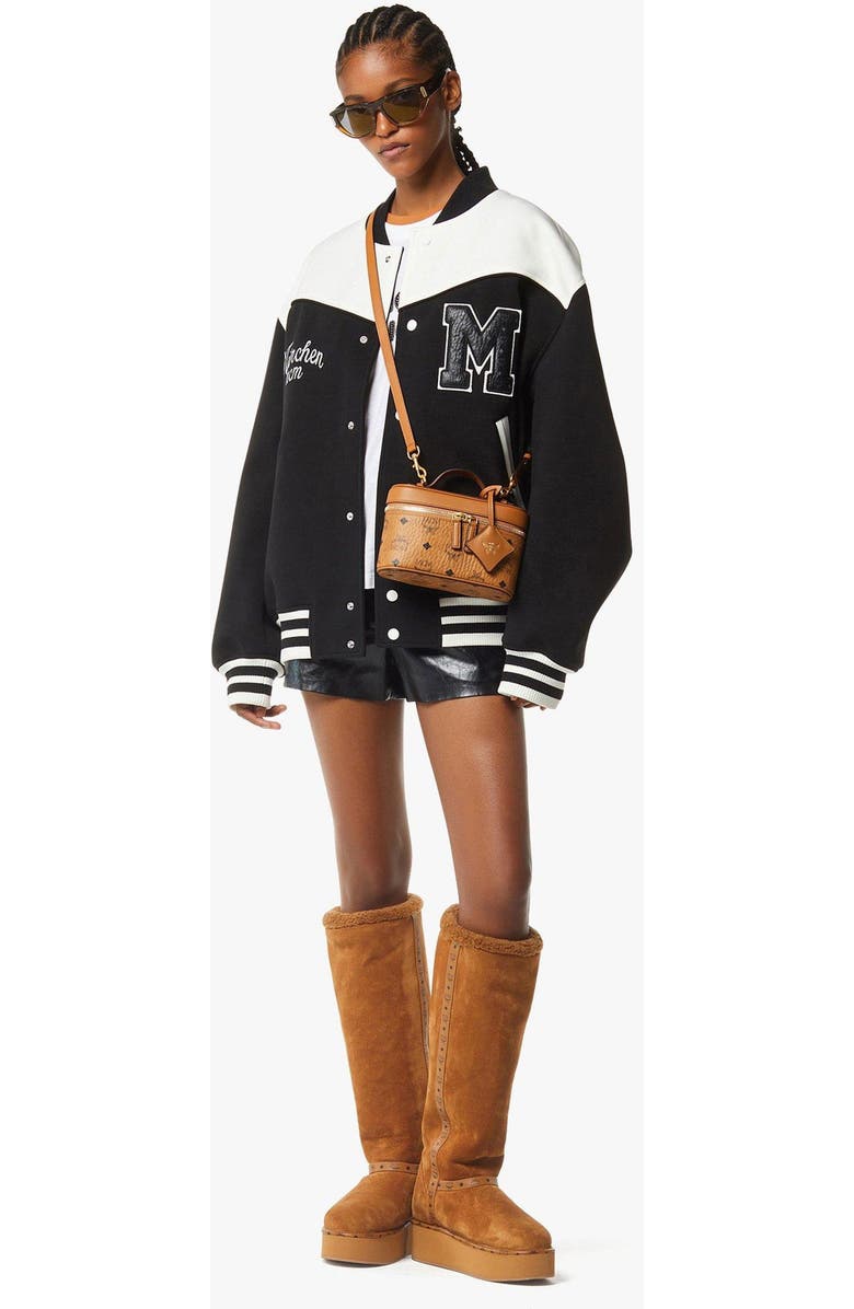 MCM Aren Vanity Case in Visetos Leather Mix, Alternate, color, Cognac