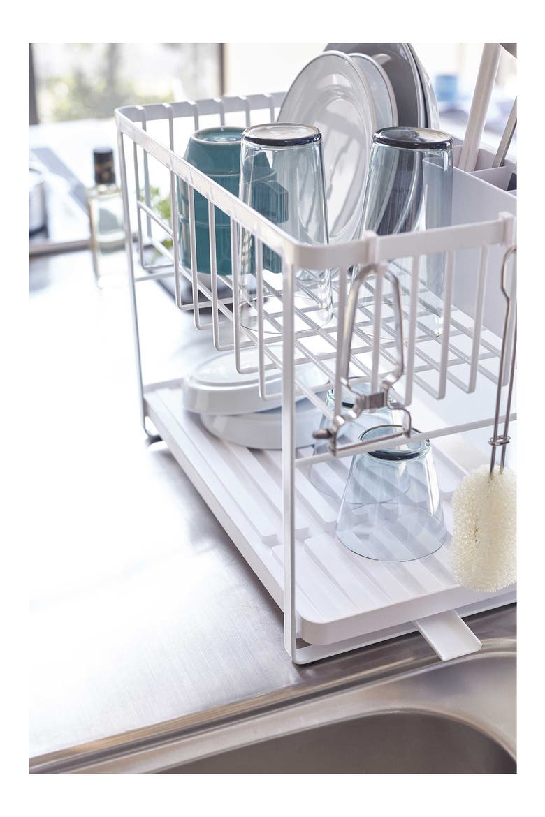 Two-Level Dish Drainer Rack, Alternate, color, WHITE