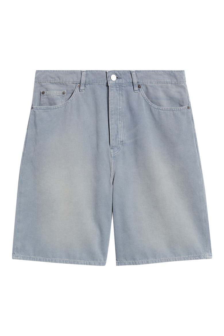 Baggy Fit Cotton Canvas 5-Pocket Shorts, Alternate, color, BLUE GREY