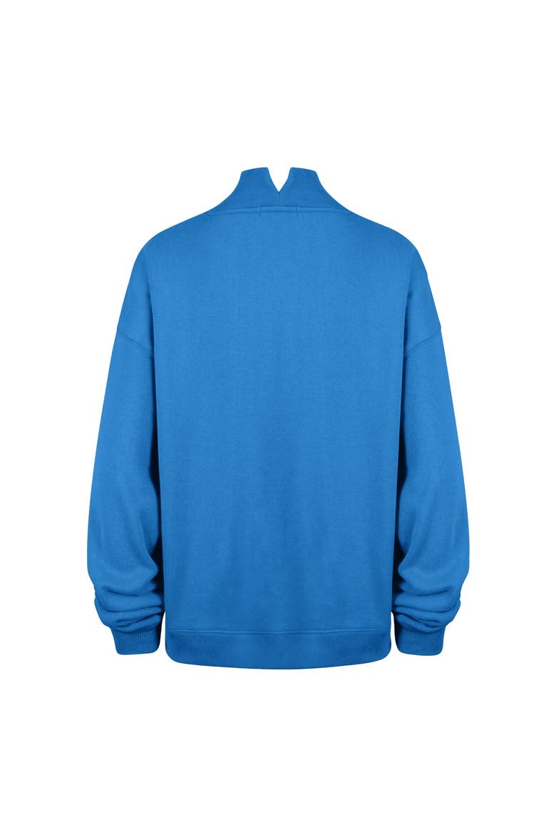 Women's '47 Blue Detroit Lions Oversized Vantage Mock Neck Sweatshirt, Alternate, color, Blue