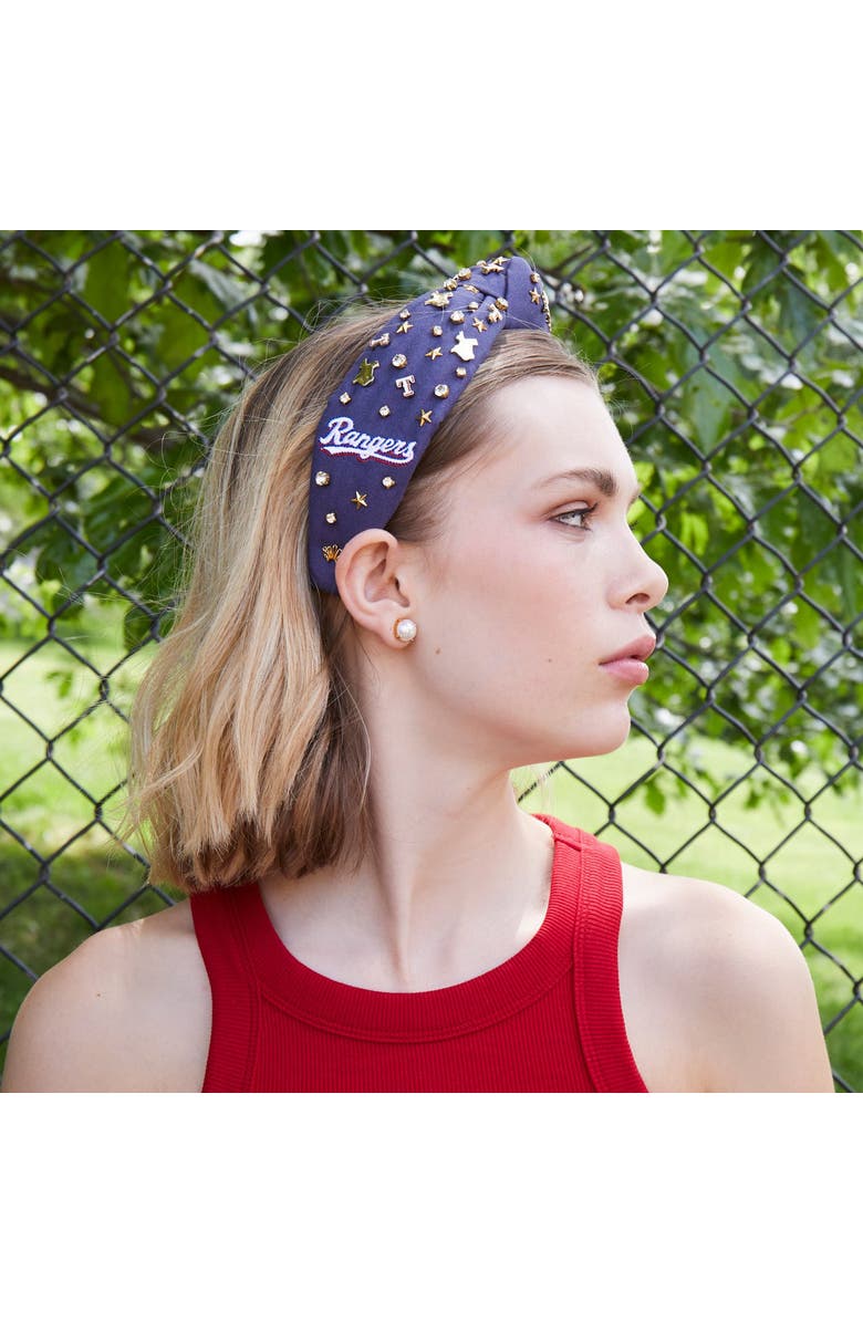 Lele Sadoughi MLB Texas Rangers Embellished Headband, Alternate, color, Navy 400
