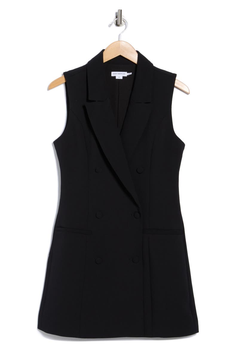 Luxe Suiting Executive Sleevleess Blazer Dress, Alternate, color, BLACK001