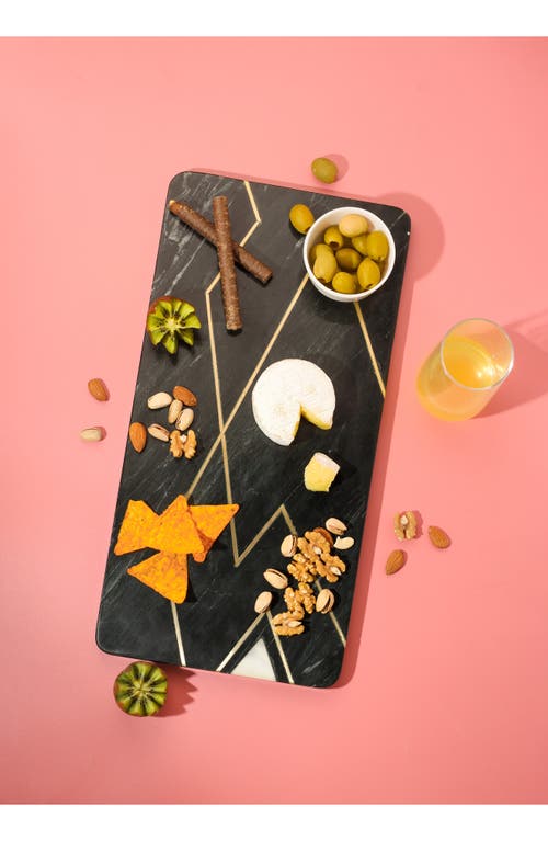 Tiramisu The Obsidian Elegance Marble Platter In Black