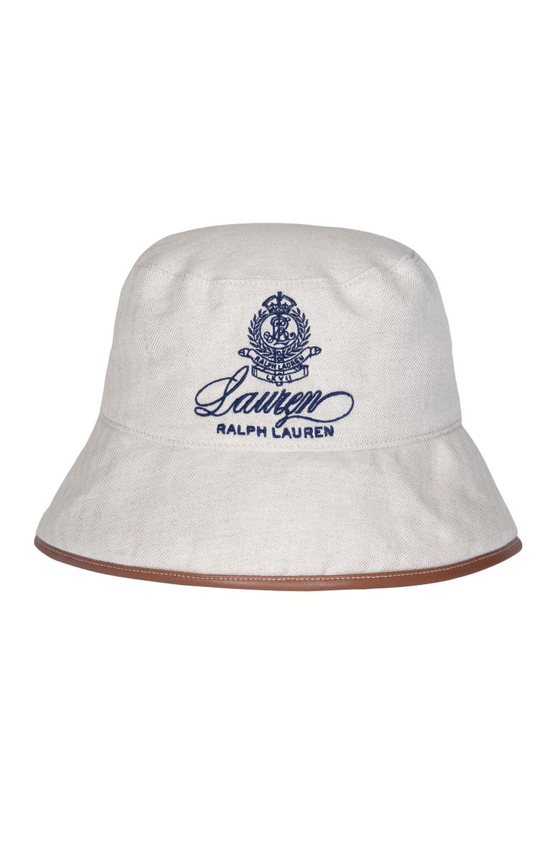 Lauren Ralph Lauren Herringbone Bucket With Hotel Logo, Main, color, Birch Tan
