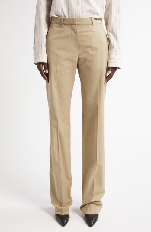 The Row Selvie Straight Leg Cotton Twill Trousers In Khaki