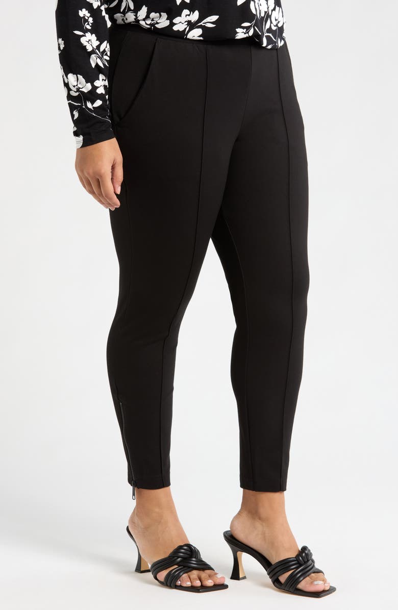 Universal Standard Moro Pintuck Pleat Pull-On Pants, Alternate, color, Black