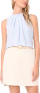 Vince Camuto Pleated Mock Neck Woven Top