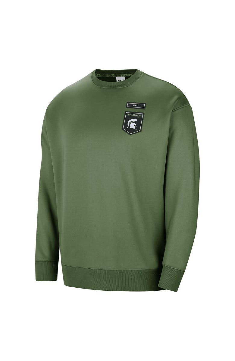 Nike Women's Nike Olive Michigan State Spartans Military Collection All-Time Performance Crew Pullover Sweatshirt, Alternate, color, 