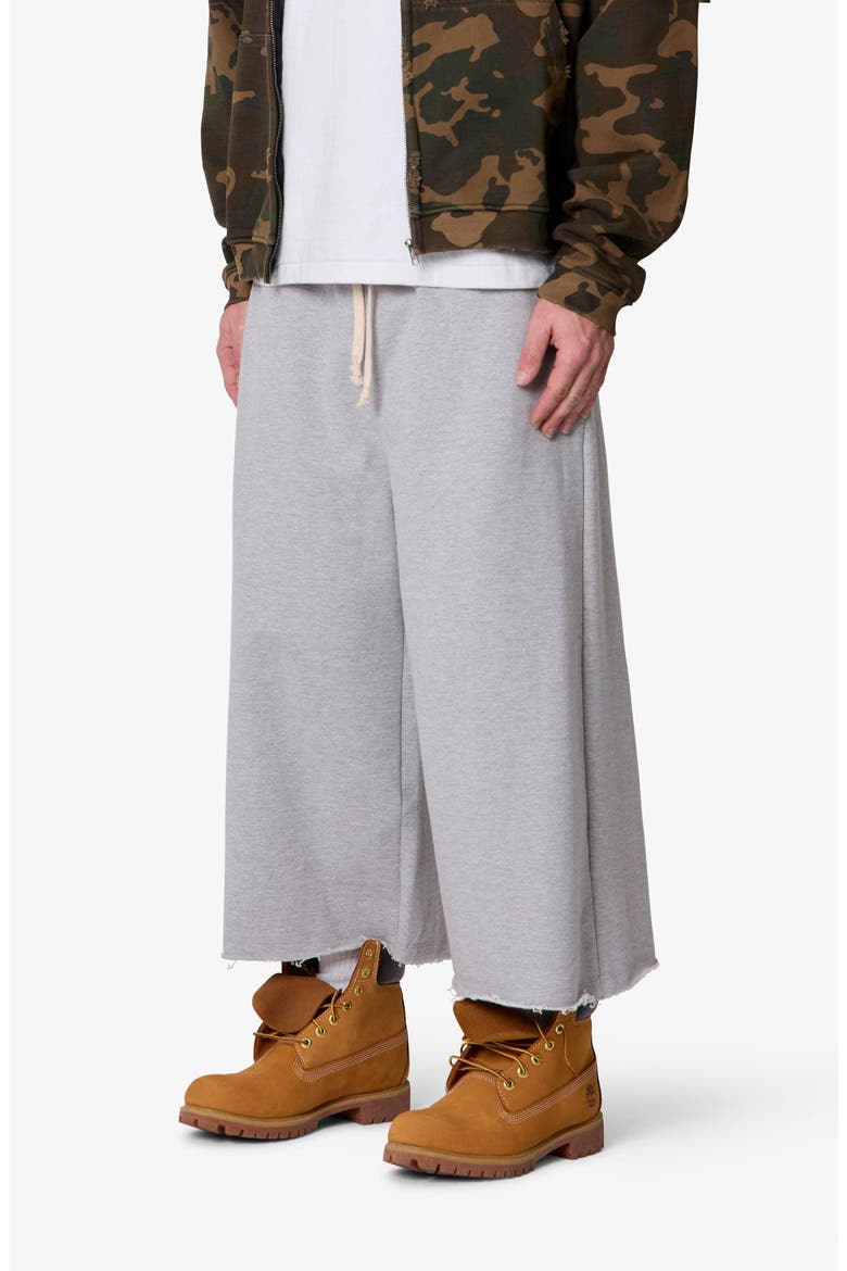 Baggy Terry Long Sweat Shorts, Alternate, color, HEATHER GREY