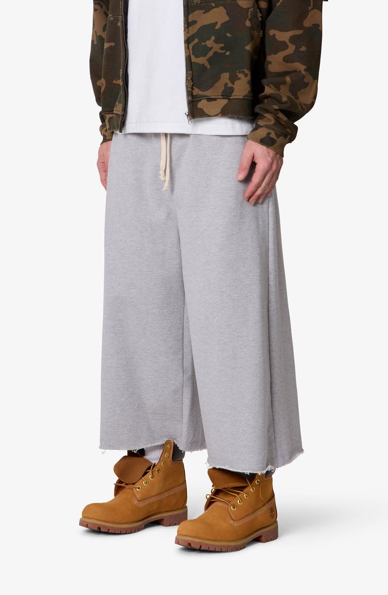 mnml Baggy Terry Long Sweat Shorts, Alternate, color, Heather Grey