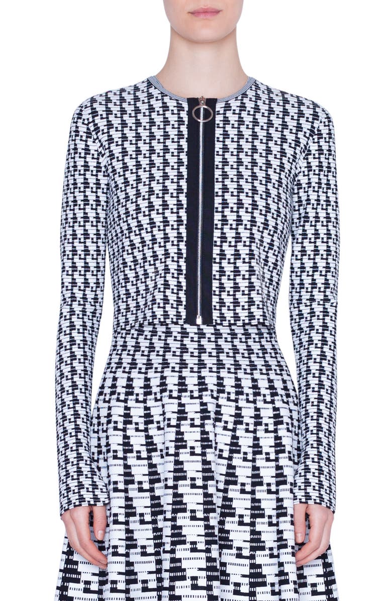 Akris punto Soundboard Pattern Crop Cardigan, Main, color,
