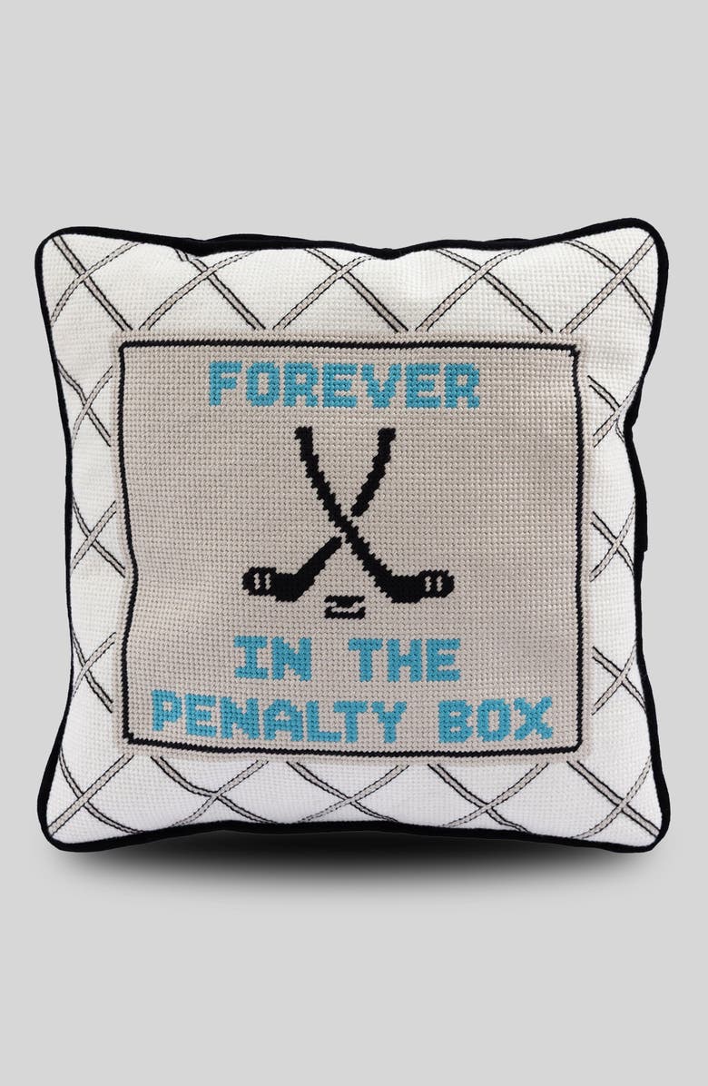 Furbish Penalty Box Needlepoint Pillow, Main, color, Penalty Box