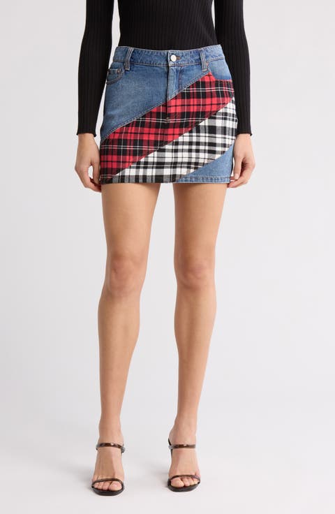 Lisanne Spiral Denim Miniskirt
