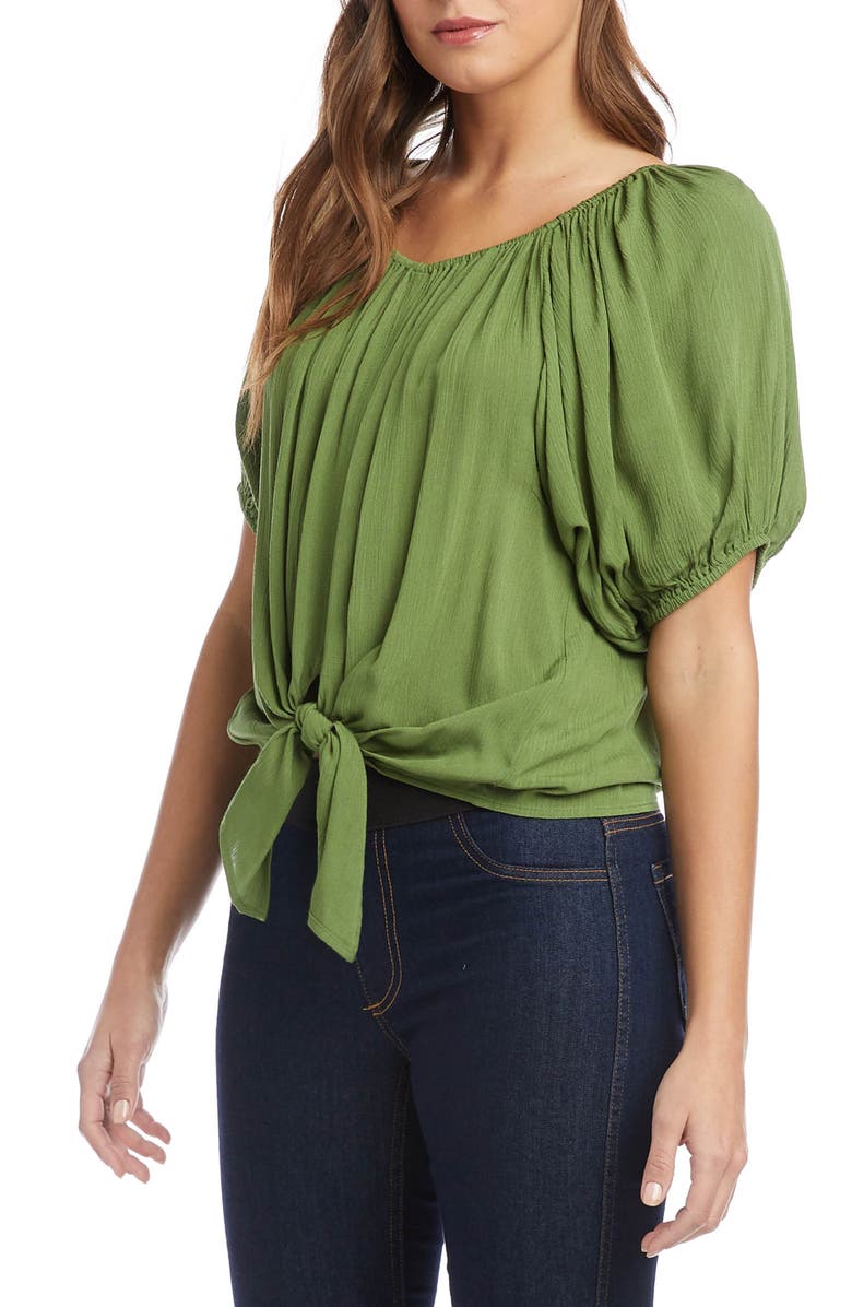 Karen Kane Blouson Sleeve Tie Front Top, Alternate, color,